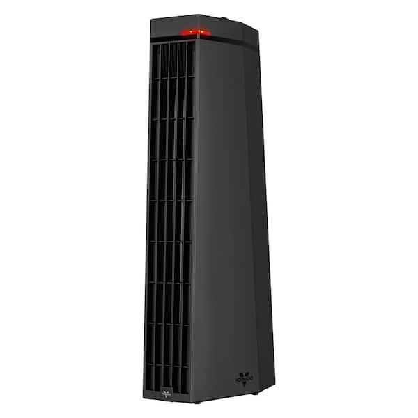 Rise 20H 1500-Watts Black Indoor Electric Tower Fan Space Heater with Advanced Safety Features for Living Space