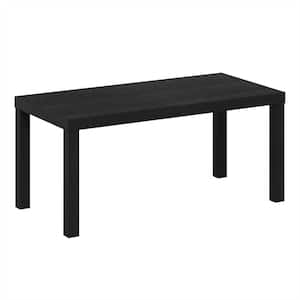 Classic 39 in. Black Rectangle Wood Coffee Table
