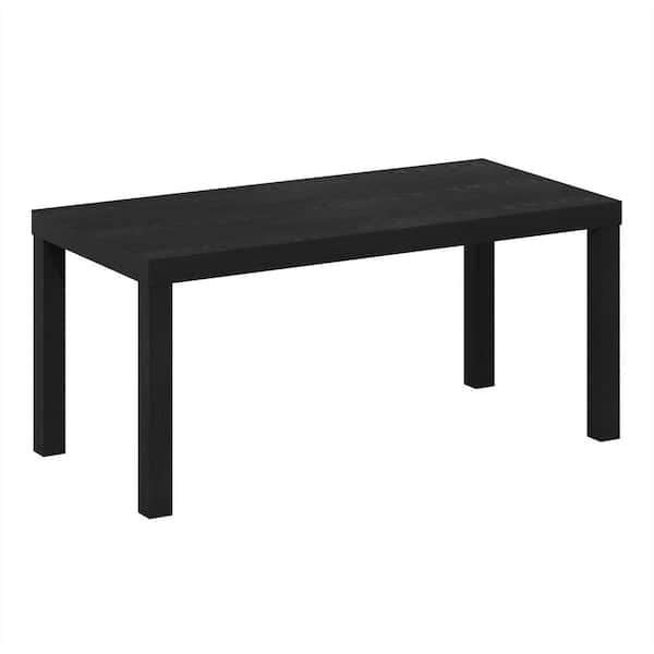 Furinno Classic 39 in. Black Rectangle Wood Coffee Table