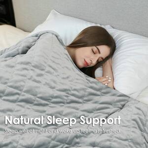 Grey Soft 100% Cotton 60 in. x 80 in. 25 lbs. Weighted Blanket