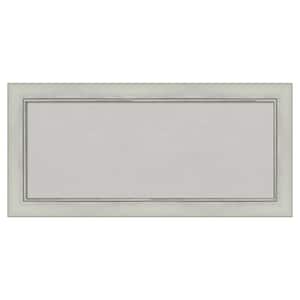 Flair Silver Patina Framed Grey Corkboard 34 in. x 16 in Bulletin Board Memo Board