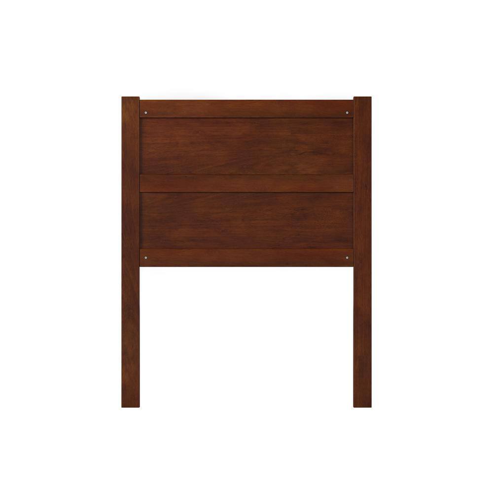 NoHo Walnut Twin Wooden Panel Headboard with Charging Station