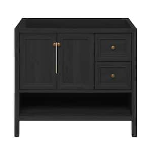 Chateau 36 in. Freestanding Bathroom Vanity Cabinet without Top in Black Oak