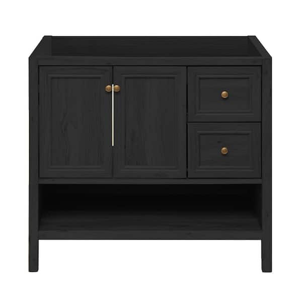 Swiss Madison Chateau 36 in. Freestanding Bathroom Vanity Cabinet without Top in Black Oak