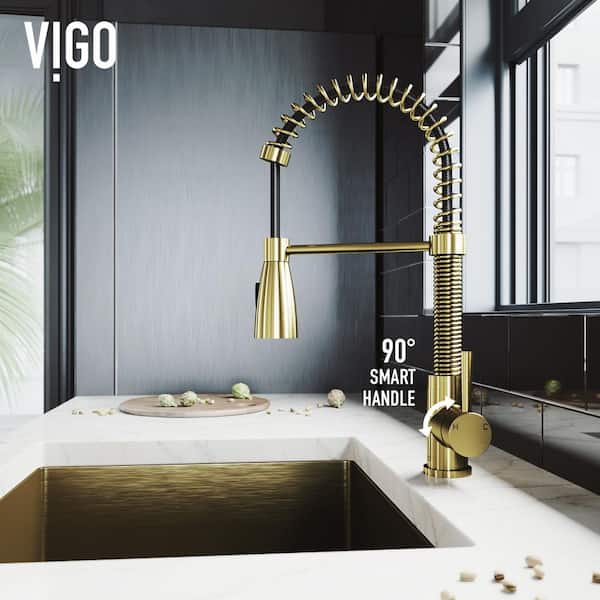 VIGO Brant Single Handle Pull-Down Sprayer Kitchen Faucet in Matte