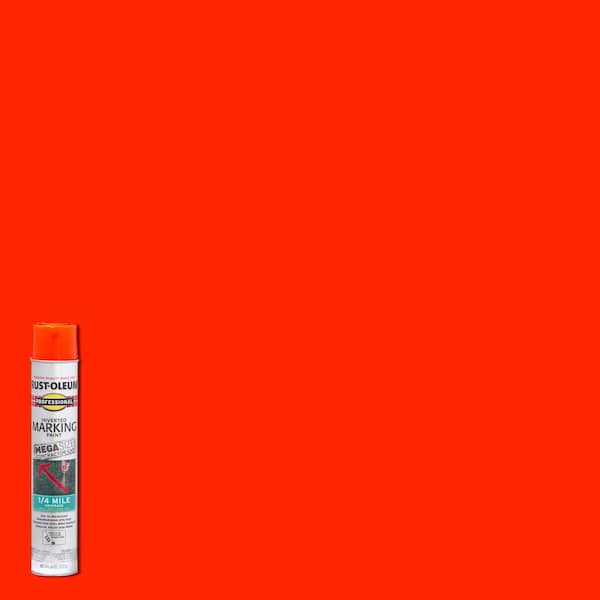 Rust-Oleum Industrial Choice 17 oz. M1600 Fluorescent Red Inverted Marking Spray Paint (Case of 12), Fluorescent Red Flat