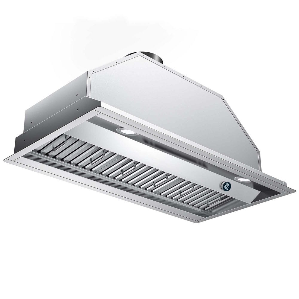 36 in. 900 CFM Convertible Insert Range Hood in Stainless Steel with 4-Speed, LED Lights and LCD Knob Control