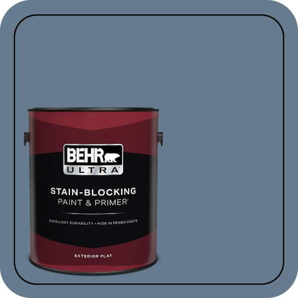 BEHR ULTRA 1 gal. #S510-5 Skinny Jeans Flat Exterior Paint & Primer