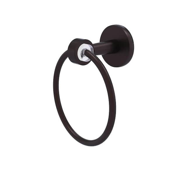 Allied Brass Clearview Collection Wall Mounted Towel Ring in Antique Bronze