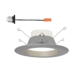 5 in./6 in. Selectable CCT Integrated LED Brushed Nickel Baffle Recessed Trim