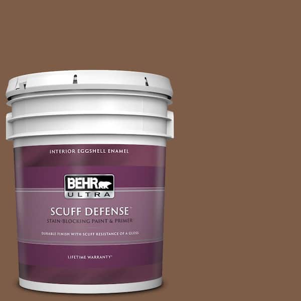BEHR ULTRA 5 gal. #BXC-65 Outback Brown Extra Durable Eggshell Enamel Interior Paint & Primer
