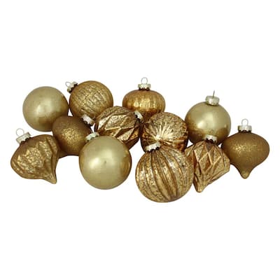 Glass - Gold - Christmas Ornaments - Christmas Tree Decorations 