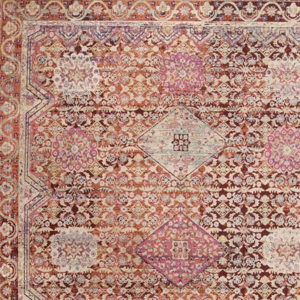 4 X 6 Red, Pink Oriental Area Rug