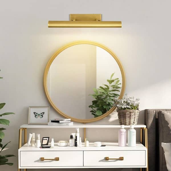 18 in. Brass LED Picture Light, 270° Rotatable Wall Light, Picture Frame Light, for Painting Display, Artwork, Portrait