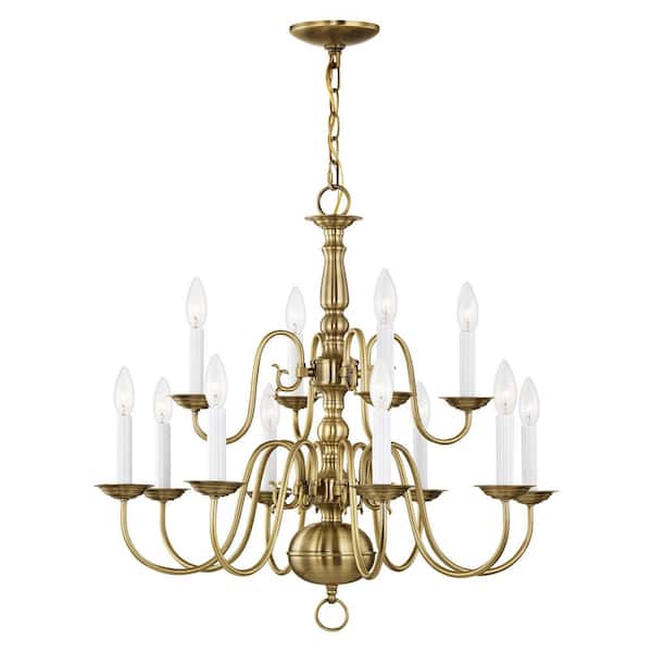 Yorkhaven 12-Light Antique Brass Chandelier