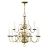 Livex Lighting Williamsburgh 12 Light Antique Brass Chandelier 5012-01 -  The Home Depot