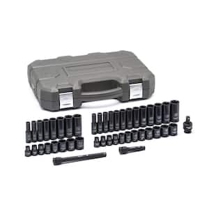 3/8 in. Drive 6-Point SAE/Metric Standard and Deep Impact Socket Set (44-Piece)
