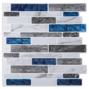 Design Blue 12 in. x 12 in. Marble Vinyl Peel and Stick Tile for Kitchen Backsplash (9 sq. ft./box)