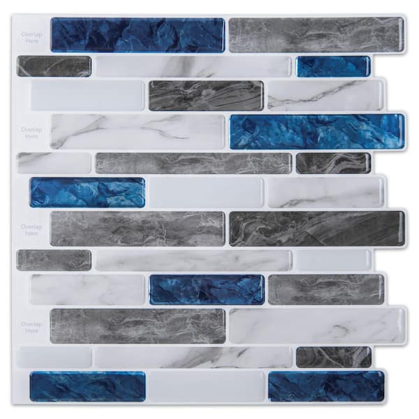 Art3d Peel and Stick Backsplash Tiles for Kitchen in Grey Marble