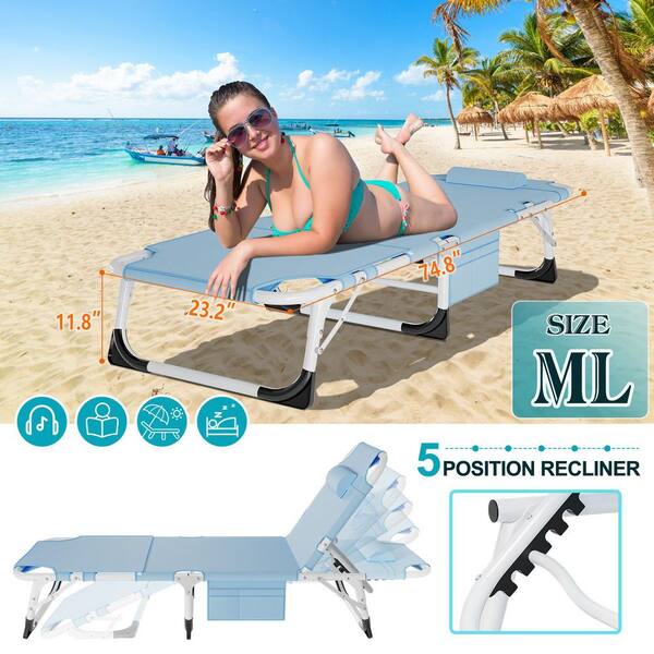 BOZTIY Beach Outdoor Lounge Chair Adjustable Face Down