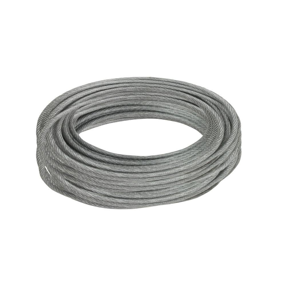 Everbilt 3 32 In X 50 Ft Galvanized Vinyl Coated Steel Wire Rope 
