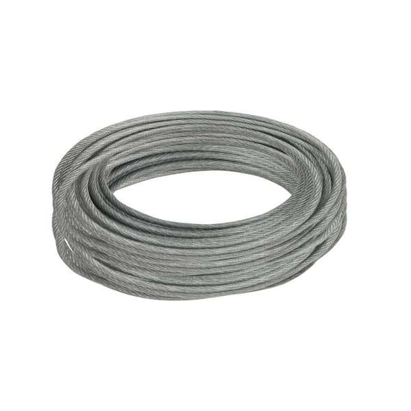 Everbilt 3/32 in. x 50 ft. Galvanized Vinyl Coated Steel Wire Rope 811042 -  The Home Depot