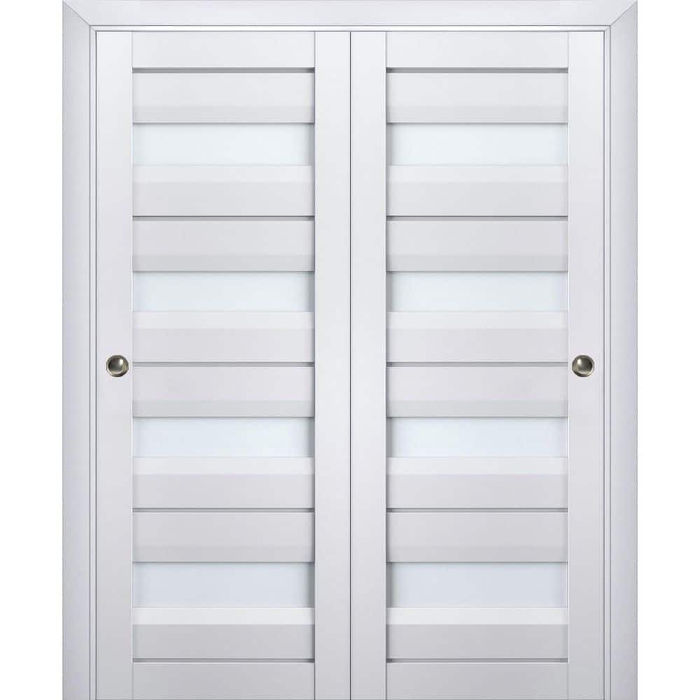 Assembly Required 60 in. x 96 in. 2 Panel White Finished Solid Wood Sliding Door with Hardware price history on PriceWatchPro