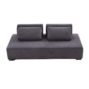 85.4 in. L Armless Polyester Minimalist Modular Sofa in. Gray