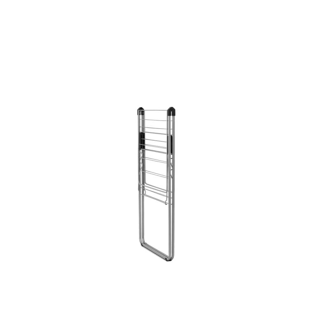 Foldable Metallic Gray Steel Indoor Drying Rack, 49 Feet