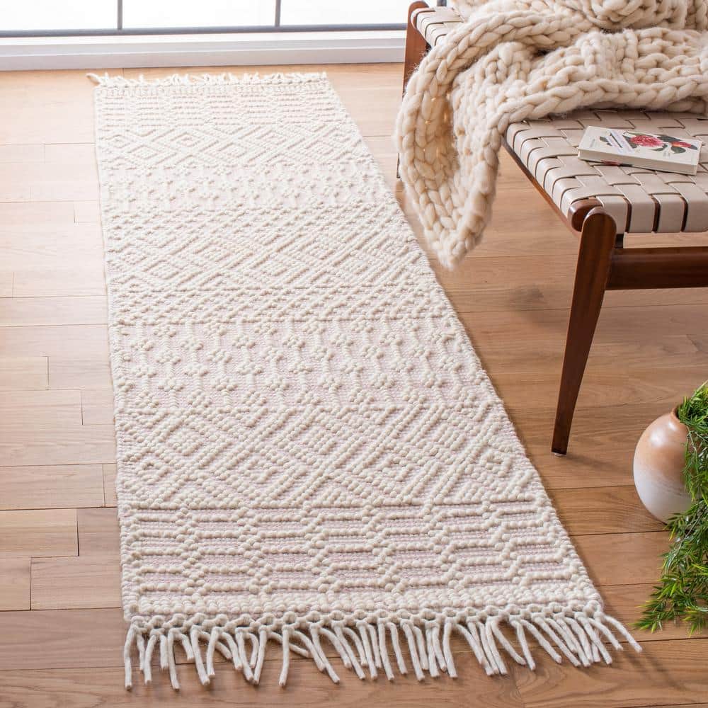 Natura 2 ft. x 8 ft. Ivory/Pink Geometric Tribal Runner Rug price history on PriceWatchPro