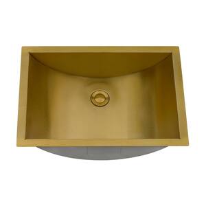 Ariaso 16 in. x 13 in. Bathroom Sink in Brushed Gold Polished Brass