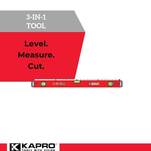 Kapro 24 in. Exodus Professional Box Level with 45° vial and Ruler  770-42-24 - The Home Depot