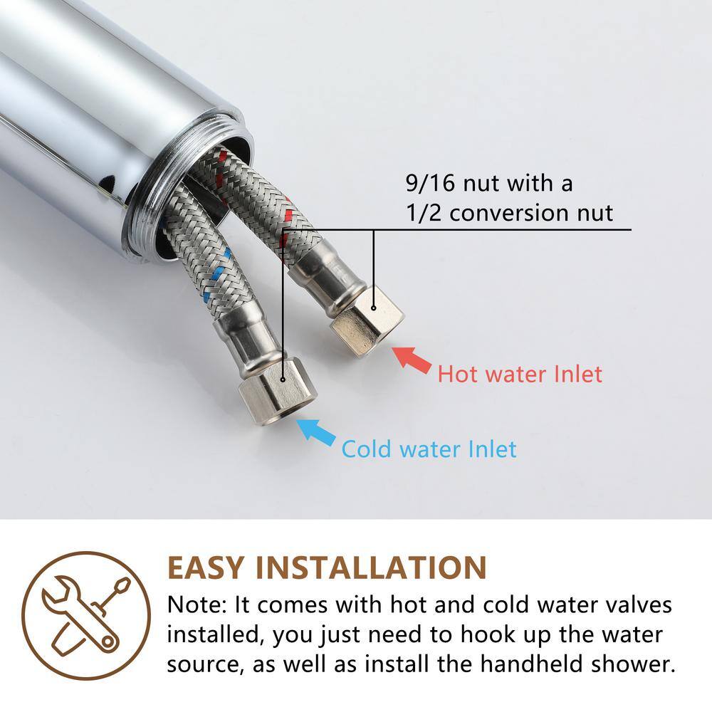 Chrome Plated Freestanding Bathtub Faucet with Handshower