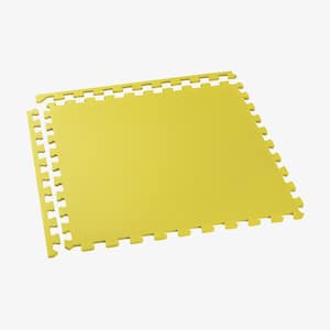 Yellow 24 in. W x 24 in. L x 3/8 in. Thick Multipurpose EVA Foam Exercise/Gym Tiles 25 Tiles/Pack 100 sq. ft.