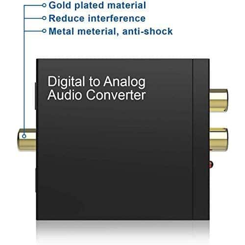 Tbest Convertisseur audio RCA Convertisseur DAC Numérique vers