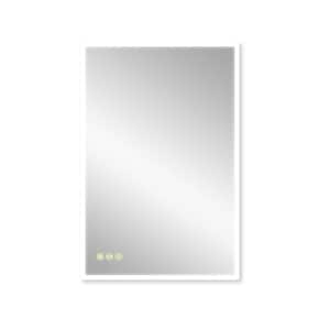 24 in. W x 36 in. H Rectangular Frameless Anti-Fog Wall Mounted LED Light Bathroom Vanity Mirror in Silver