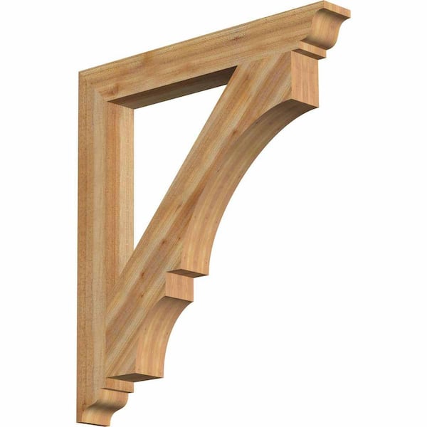Ekena Millwork 4 in. x 36 in. x 32 in. Western Red Cedar Balboa Traditional Rough Sawn Bracket