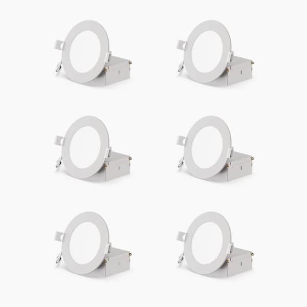 InfiBrite 6 In. Wi-Fi Smart Ultra-Thin Recessed Integrated LED 12W 1100LM Dimmable, Works w/Alexa/Google, Wet Rated (6 Pack)
