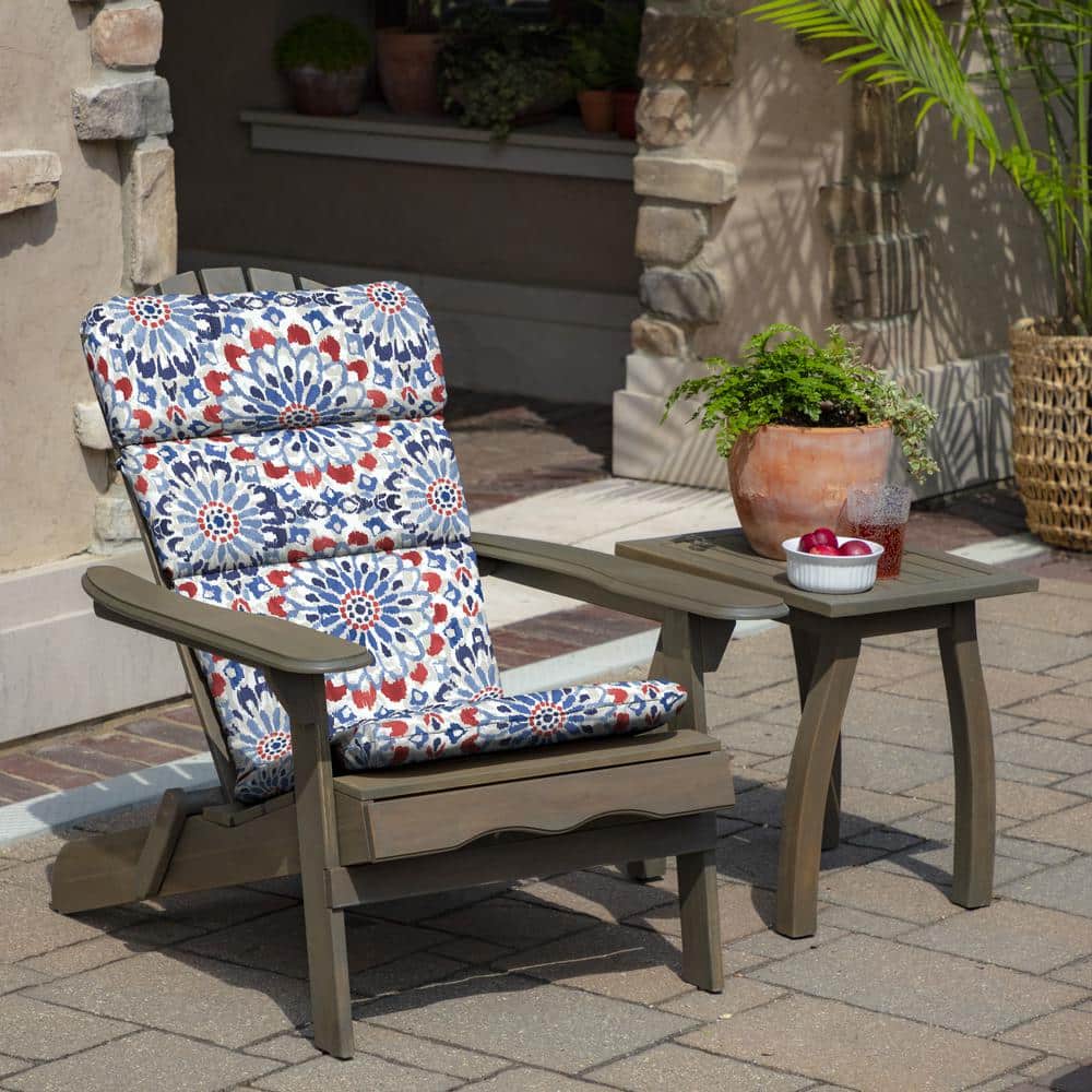 Clark Blue Boho-Chic Floral Adirondack Chair Cushion