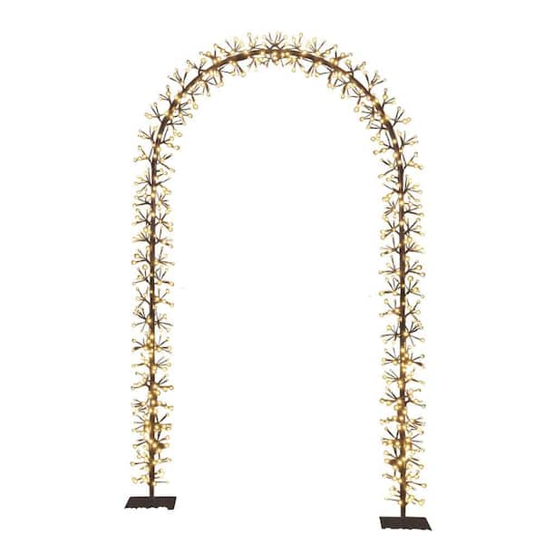 7.7 ft. Artificial Lighted Garden Arbors with 832 Warm White Lights Artificial Christmas Tree for Home Garden, Black