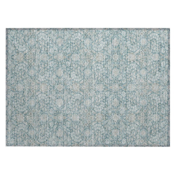 Chantille Machine Washable Indoor/Outdoor Abstract ACN3101 Teal 3 ft. x 4 ft. Area Rug
