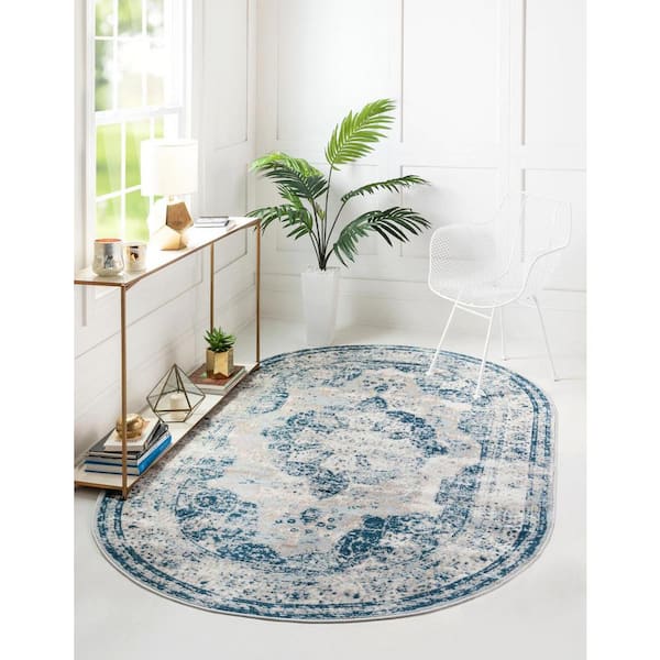 Sofia Salle Garnier Blue 8 ft. x 10 ft. Area Rug