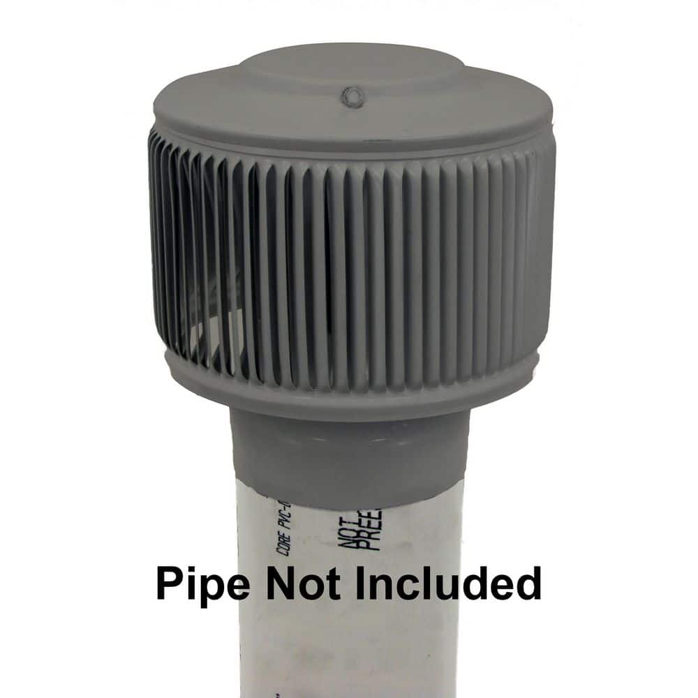 4 in. D Weatherwood Aura PVC Static Roof Vent Cap with Adapter for Schedule