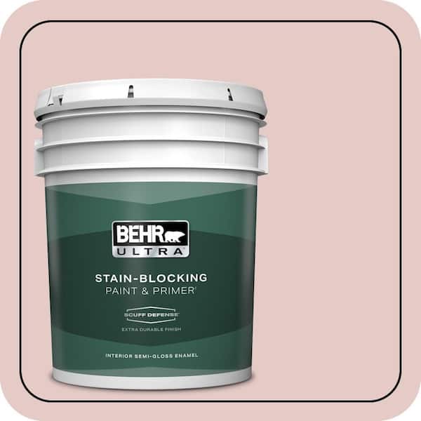 BEHR ULTRA 5 gal. #170E-2 Blush Beige Extra Durable Semi-Gloss Enamel Interior Paint & Primer