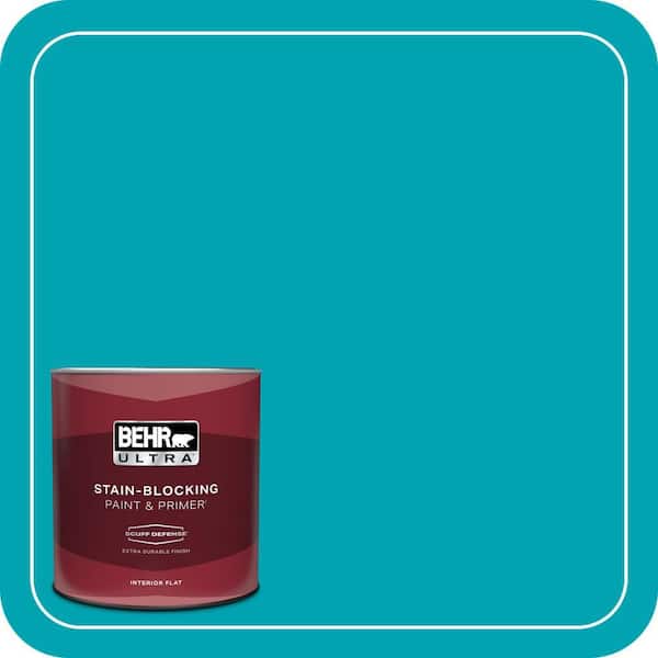 BEHR ULTRA 1 qt. #510B-6 Blue Jewel Extra Durable Flat Interior Paint & Primer