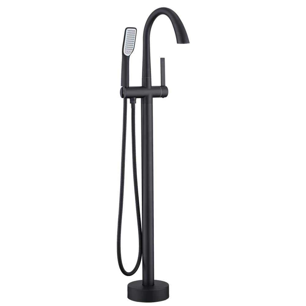 Aurora Decor ACA Single Handle Floor Mount Bathtub Faucet FreeStanding Filler Tub Faucet with
