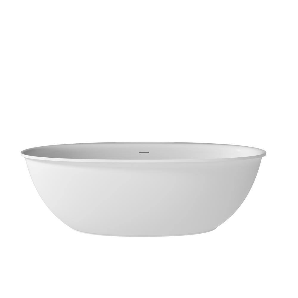 ADM Bathroom Design 75 x 46 Glossy White Stone Resin Bathtub, SW-114-GLOSSY