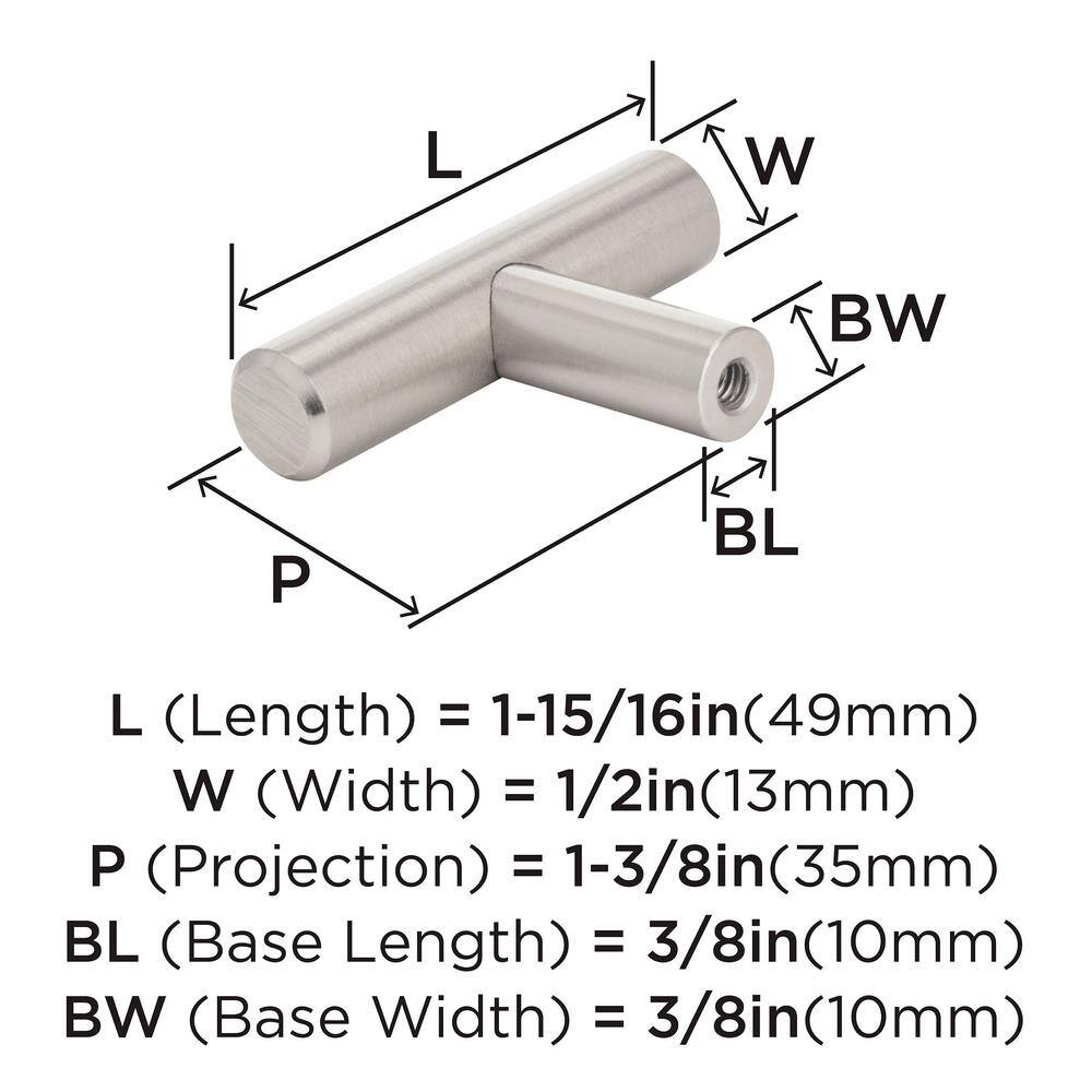 Satin Nickel Brushed Bar Pull Knob with Mounting Hardware