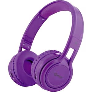 KB2600 Kid Safe 85db Foldable Wireless Bluetooth Headphone Built-in Microphone, Micro SD Music Player (Purple)