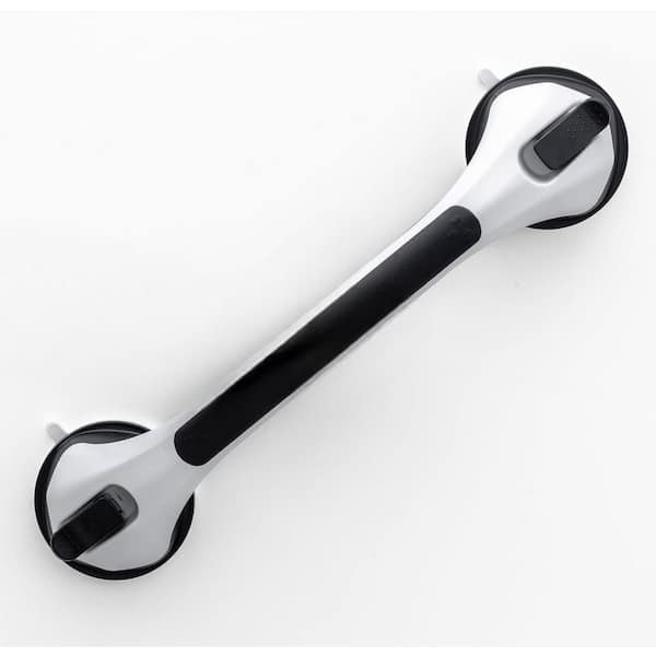 17 in. L Strong Suction Bath Handrails, Safety Grip for Bathroom, No Drilling, Waterproof for Seniors and Elderly Black